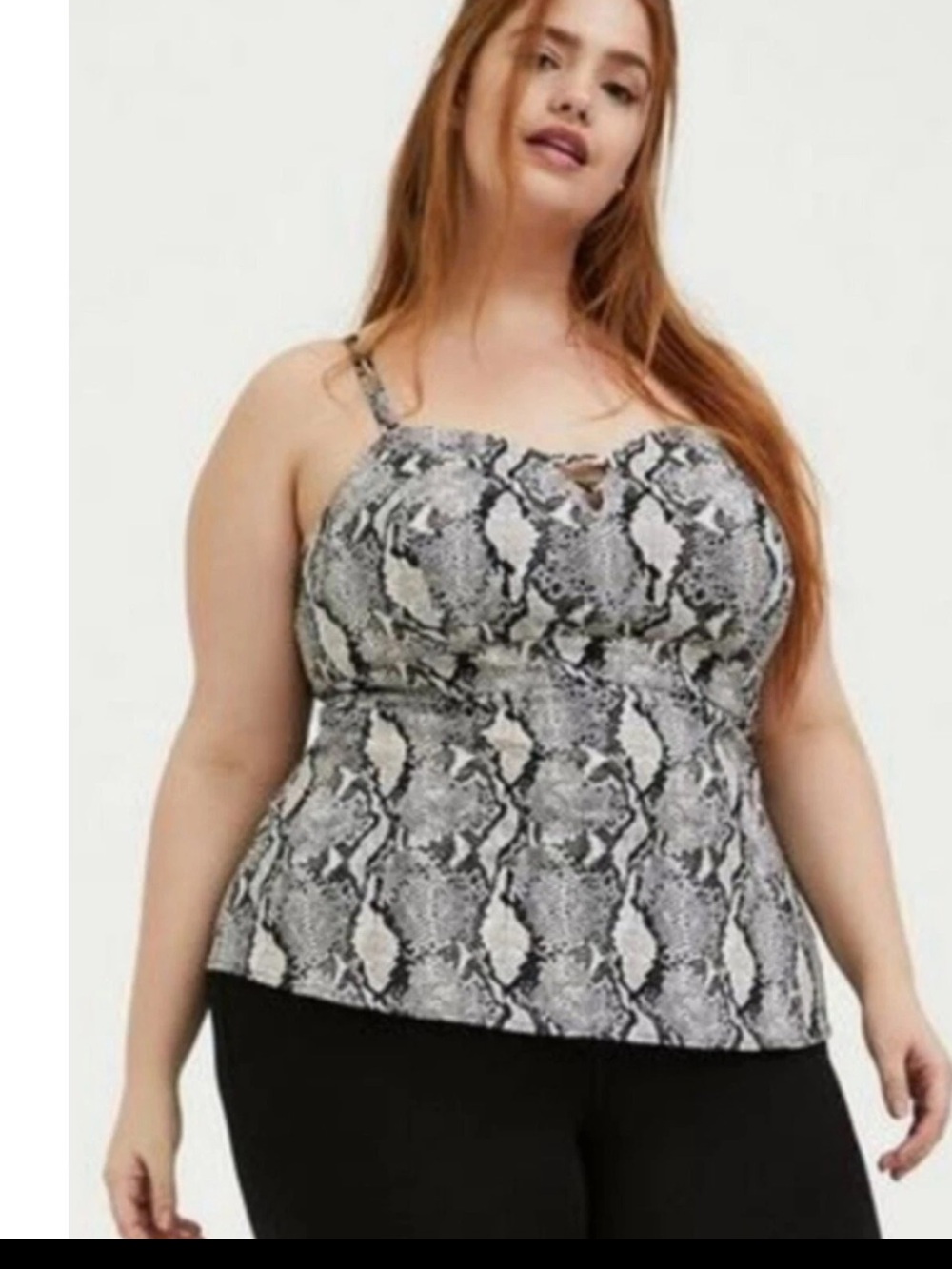 Torrid Peplum Bengaline Cami Electric Snake Print Tank Top Plus Size 6X